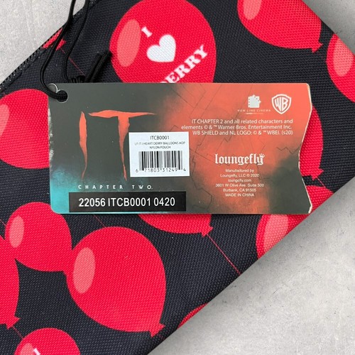 NWT Loungefly Pennywise IT Small Cosmetic Zip Pouch/Pencil Case Red Balloons - Picture 4 of 11