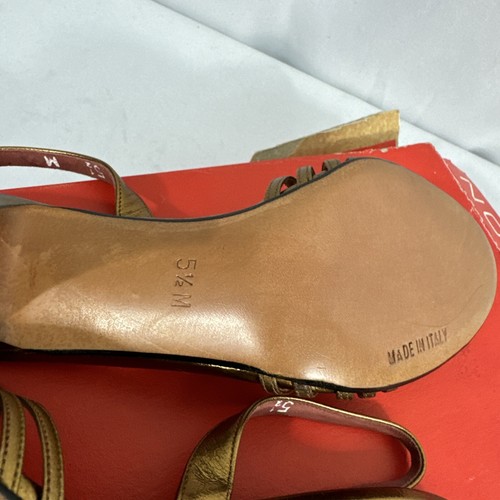 Halston Womens Bronze High Heel Sandals Size 5 1/2 M - Picture 17 of 20