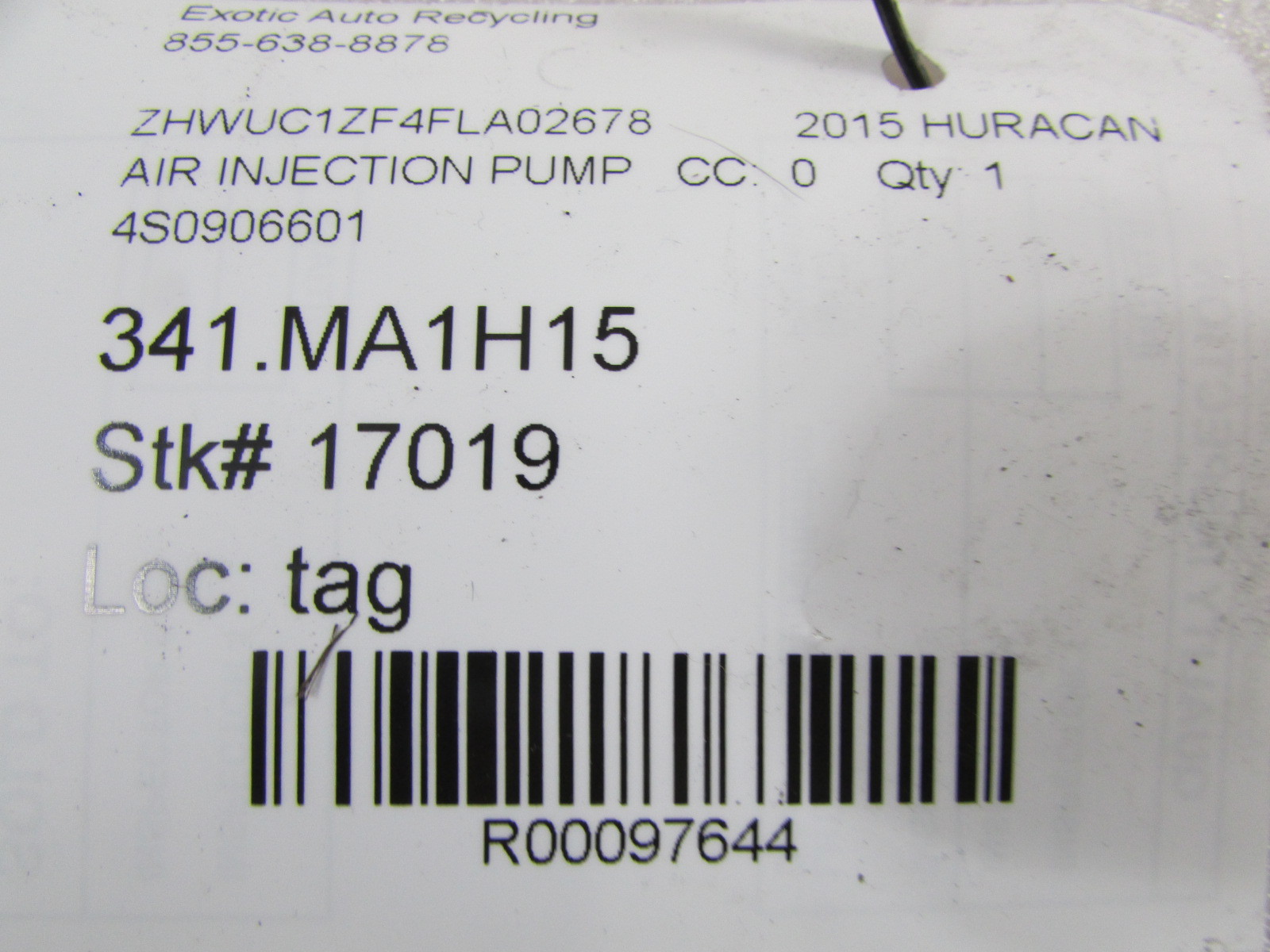 Lamborghini Huracan, Secondary Air Pump, Used, P/N 4S0906601