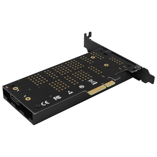 Adaptateur AXAGON PCEM2-DC PCIe 3.0-x4, 1x M.2-NVMe, 1x M.2-SATA, jusqu'à 22110 - actif - Photo 7/10