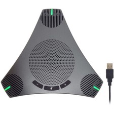 Conference Speaker and Microphone, 360 Omnidirectional USB Speakerphone Microph