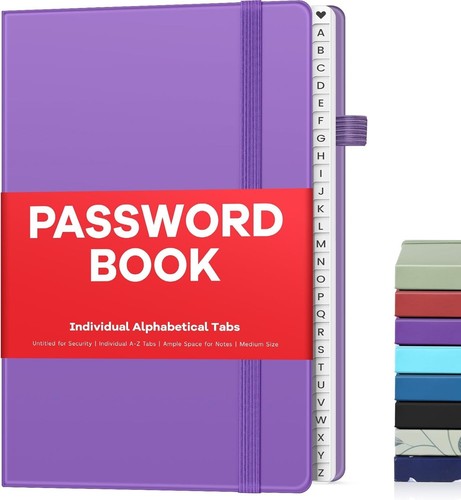 Password Book with Alphabetical tabs, Hardcover Internet Address & Pas... - Picture 7 of 24