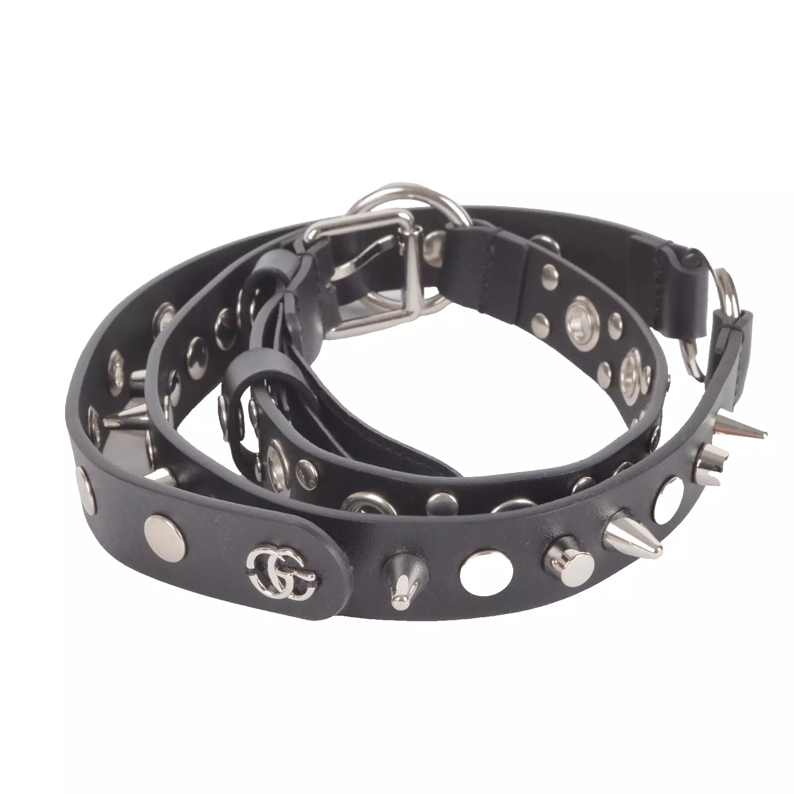 Ceinture cloutée étroite GUCCI GG 715729 taille 75 cuir luxe créateur OP :