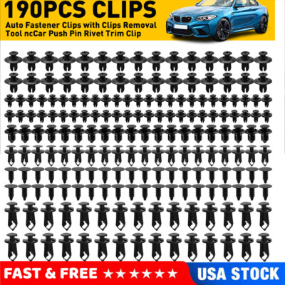 190 PCS Universal Car Body Fastener Kit - Plastic Clips, Rivets, Panel ...