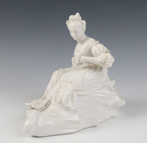 Antike frühe Nymphenburg Hohlsockel Porzellan Figur German Blanc de Chine - Bild 5 von 13