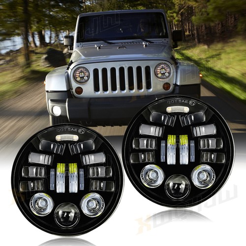 For Mercedes-Benz 560SL 1986 1987 1988 1989 2pcs 5.75" LED Headlights Halo DRL - Picture 2 of 14