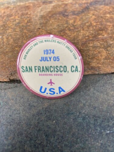 Bob Marley Dread Tour 1974 San Francisco Concert Pin