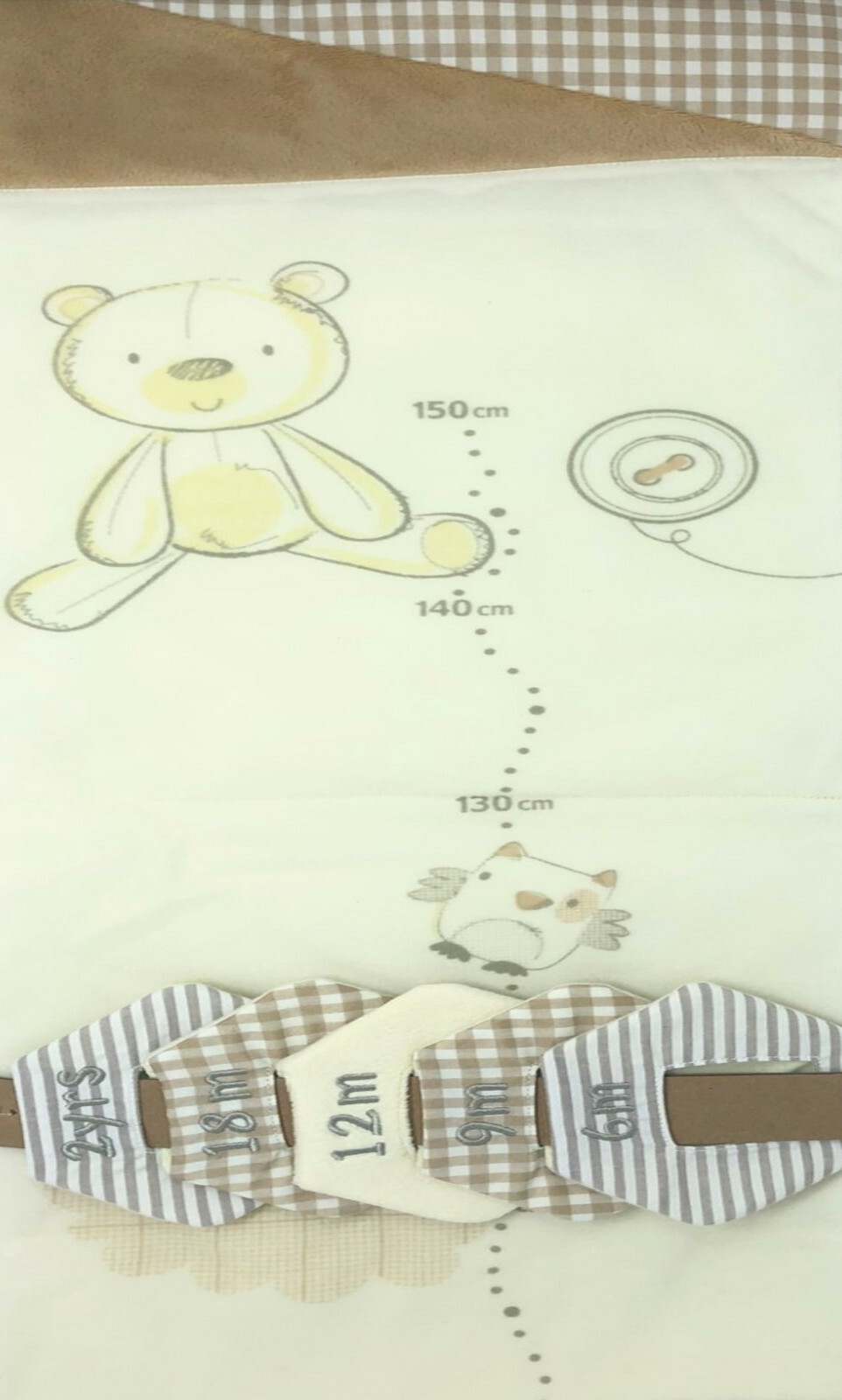 Baby Height Chart Cartoon Bear Soft Plush Age Stickers Nursery Infant  Room
