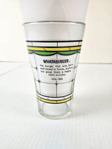 Vaso Whataburger Texas 150 cumpleaños rosa amarilla 1986 vintage - Imagen 2 de 8