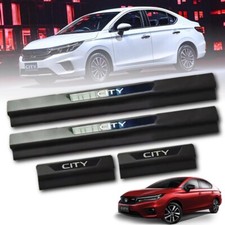 Door Foot Step Scuff Plate Sill Trim Matte Black Fit For Honda City GN 2020-2022