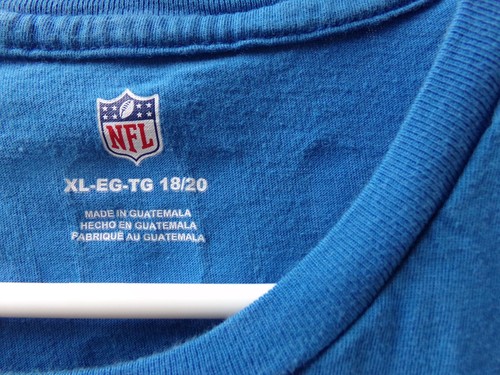 Detroit Lions Football T-Shirt XL 18/20 Youth Boys Girls NFL Blue 2-Sided Cotton - Picture 7 of 16