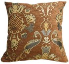 Wd24Aa Gold on Brown Damask Chenille Flower Throw Cushion Cover/Pillow Case*Size