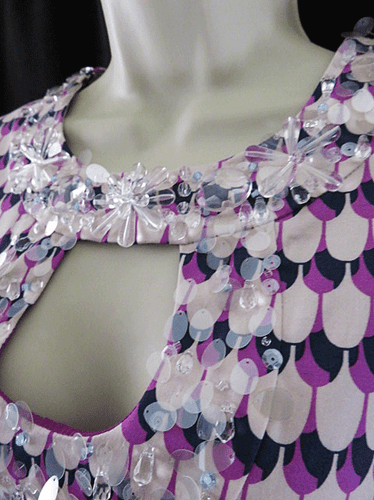 NWT Nanette Lepore She's My Baby Dress Indigo Stone Shimmer Trim Size 6  - Imagen 4 de 6