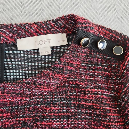 Vestido Loft Petites Tweed Tejido Midi Cambio Talla MP ¡USADO EN EXCELENTE ESTADO! Dinero antiguo de lujo silencioso - Imagen 4 de 13