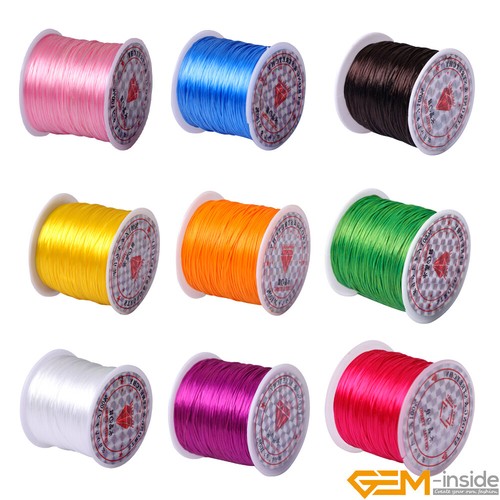 60 Yards 0.6mm Elastic Sewing Thread Machine Bobbin Craft Use For Sewing Beading - Picture 1 of 58