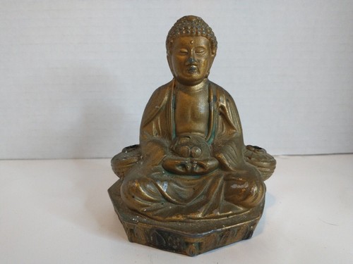 Bronze Gilt Seat Buddha Incense Statue
