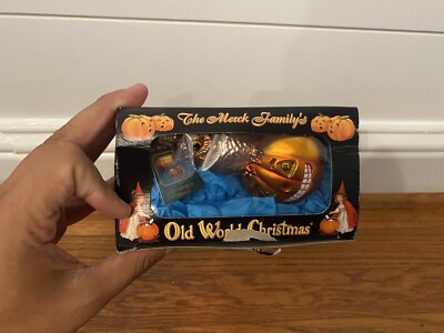 Old World Christmas Glass Owl Pumpkin Halloween Ornament NOS With Tag ...