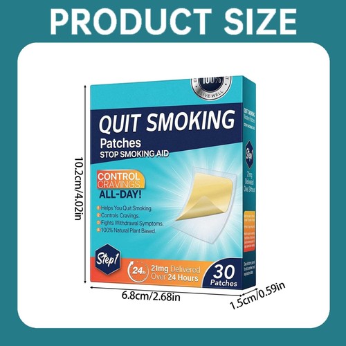 Fekux Quit Smoking Nicotine Patches Step 1- 21 mg Patches 30 Count Over 24 Hours - Picture 13 of 17