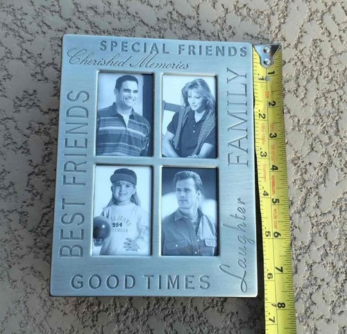 Brushed Metal Frame Cover Photo Album 7.5"x5.5" Picture Book 40+pgs Family NEW - Picture 6 of 9