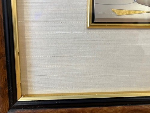 Vintage Embossed 925% Sterling Silver Art_ OTTAVIANI Framed Village w/ Boats - Picture 7 of 15