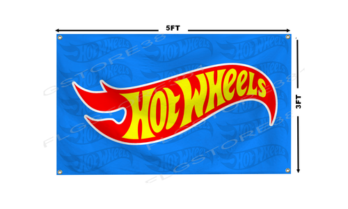 Hot Wheels Flagge Banner 8X5,5X3,3X2 Fuß Mattel Spielzeug Sammler Wanddekor Flagge  - Bild 3 von 4