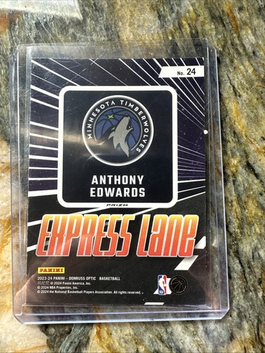2023-24 Donruss Optic Anthony Edwards Express Lane Prizm #24 NBA - Picture 2 of 2