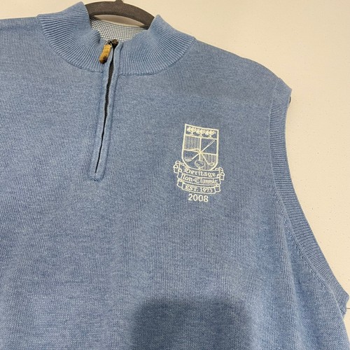 Peter Millar Crown Mens Vest Large Blue 1/4 Zip Cashmere Silk Oldmoney Golf - Picture 3 of 9