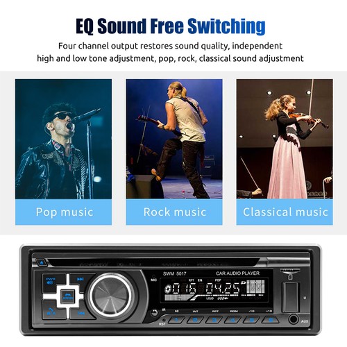 ESSGOO 1 DIN DVD CD Car Stereo Radio MP3 Player Bluetooth FM USB SD AUX In-dash - Picture 8 of 12