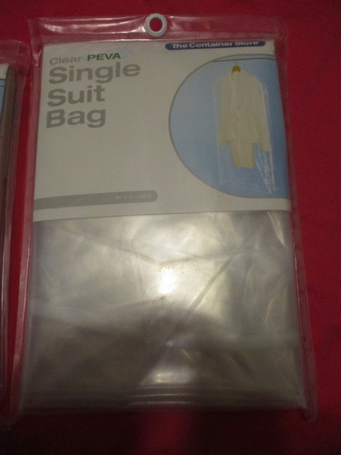 THE CONTAINER STORE Clear Peva Single Gown Bag & Single Suit Bag NEW! FREE SHIP - Picture 2 of 3