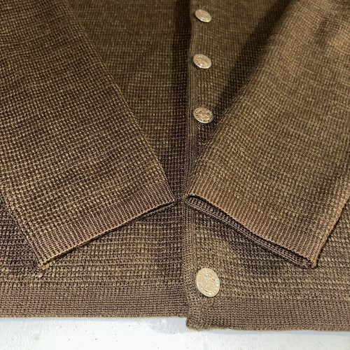 Vintage 50s/60s Towncraft Pennys 100% New Wool Cardigan Sweater Brown Sz Large - Picture 7 of 13