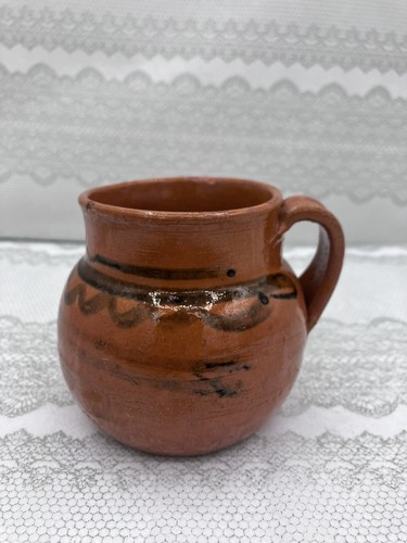 Terra Cotta Mexico Pottery Mug Handmade 16oz Mug Handpainted  - Picture 1 of 8