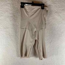 Leonisa Womens Lightweight Silicone Waistband Grip Firm Shaper Short Nude Size L