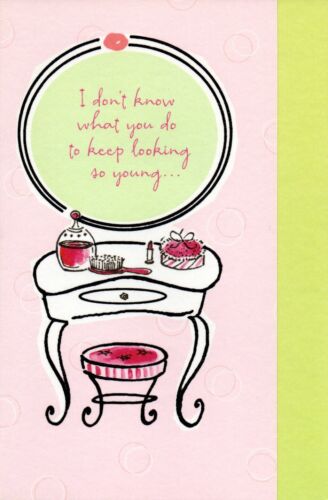 Pretty BIRTHDAY Card FOR GIRL, Keep Looking Young, American Greetings +Envelope - Bild 1 von 4