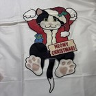 Vintage Holiday Cat Kitten Embroidered Garden Flag Small 15” Meowy Christmas