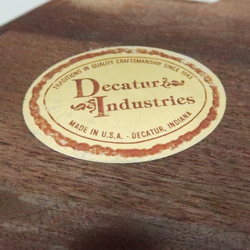 Vintage Wooden Jewelry Keepsake Box Floral Art Tile Decatur Industries - Picture 7 of 13
