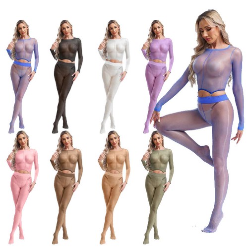Women Jumpsuits Sheer Bodysuit Cutout Catsuit Bodystockings Lingerie Flirting
