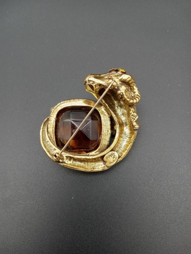 Vintage Original von Robert Ram Widder Brosche Anstecknadel Bernstein Stein goldfarben selten Fund - Bild 5 von 10