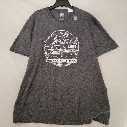 CORVETTE SHIRT Mens GRAY 2XL XXL STING RAY CLASSIC CAR CHEVY GM LOGO Retro NWT - Picture 2 of 10