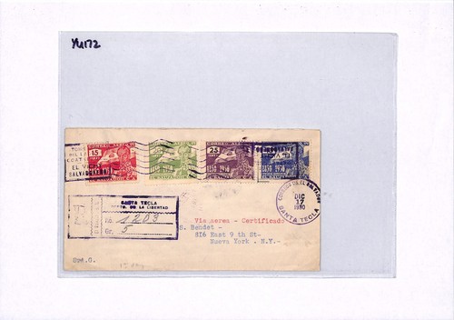 EL SALVADOR Air Mail 1930 FDC Full Set{4} *SIMON BOLIVAR* First Day Cover YU172 - Picture 9 of 10