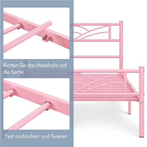 Bettrahmen Metallbett Bettgestell Einzelbett Doppelbett Metall Gästebett wie Neu - Bild 4 von 4