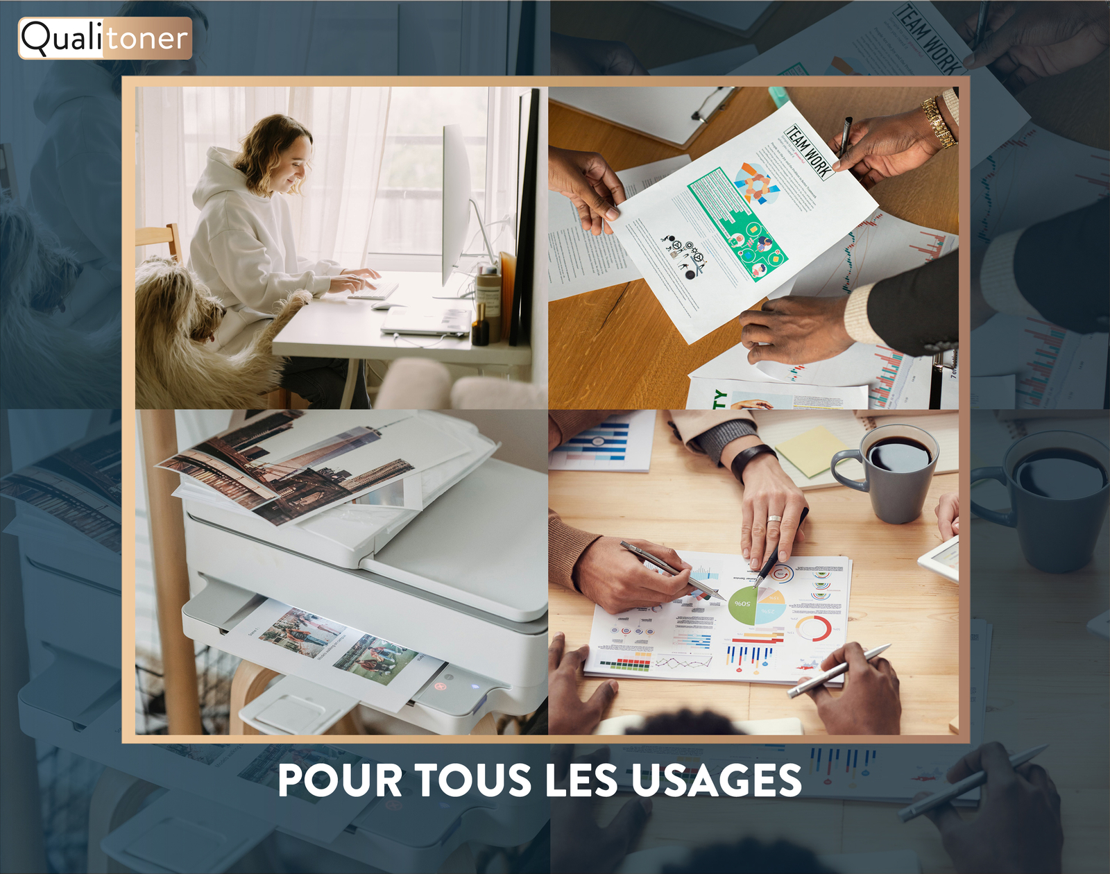 Pack 2 Cartouches QUALITONER Compatibles HP 350XL + 351CLXL - Noir + Couleur - Haute Qualité