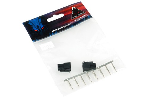 Phobya ATX Power Connector 4Pin Stecker inkl. 4 Pins - 2 Stück Black - Afbeelding 3 van 4