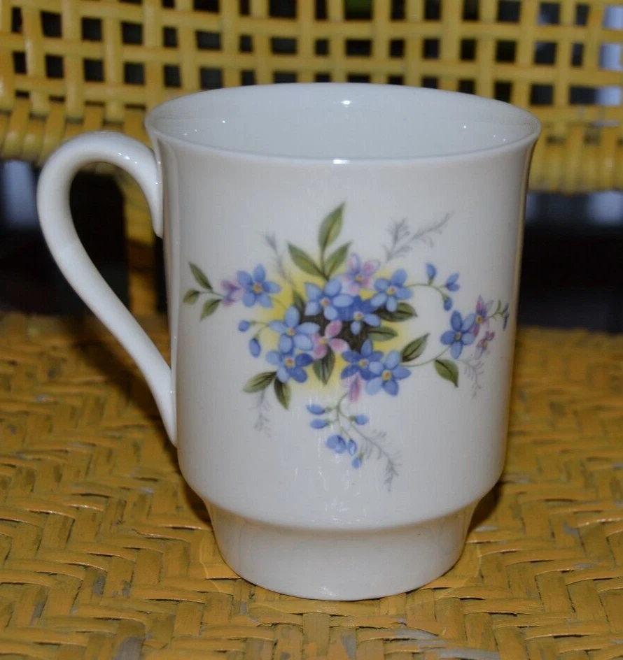 Forget Me Not Floral Royal Windsor England Fine Bone China Mug - C - Image 3 of 4