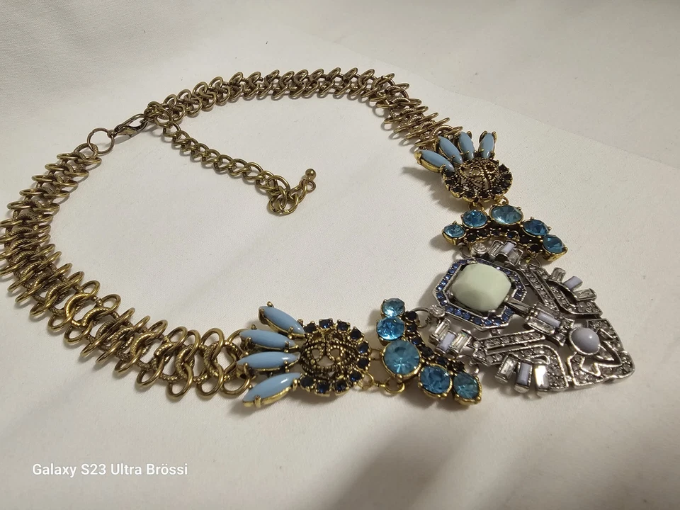 Lulu Frost for J.Crew Strass Collier Halskette Crystal Tropical Statement Sig. - Bild 4 von 4