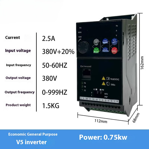 Inverter 3 Phase 380V Single Phase 220V Input 380V Output 0.75/1.5/2.2Kw - Afbeelding 4 van 6