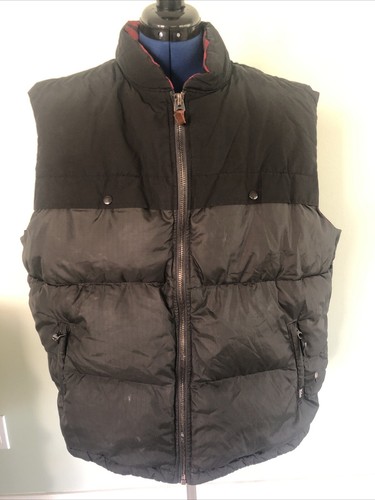 Woolrich Men's Puffer Down Filled Vest Size 2XL XXL Black Lined Full Zip - Picture 1 of 14