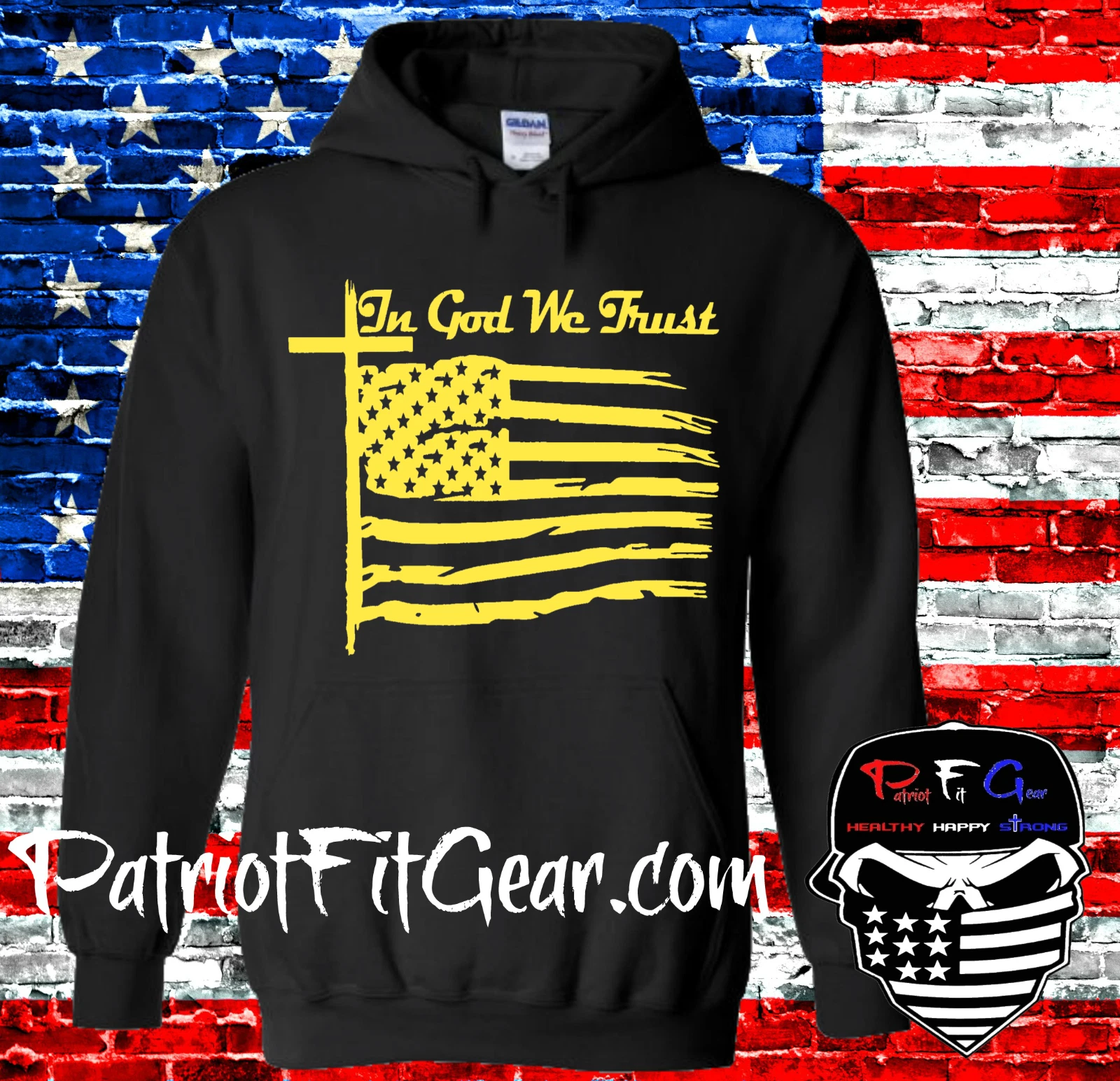 FEAR OF GOD Felpa con cappuccio In God We Trust Faith Family Freedom Bandiera americana Una nazione sotto Dio