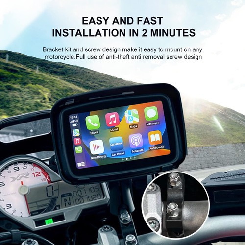 Moto Wireless GPS Carplay 5" Touch Screen IPX7 Autoradio Navigazione GPS - Foto 4 di 9