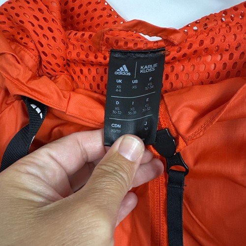 Women's Karlie Kloss x Adidas Orange Wind.RDY Full Zip Up Parka Jacket sz XS - Picture 4 of 8
