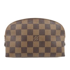 Louis Vuitton Damier Pochette Cosmetic Pouch Brown N47516 Auth Used